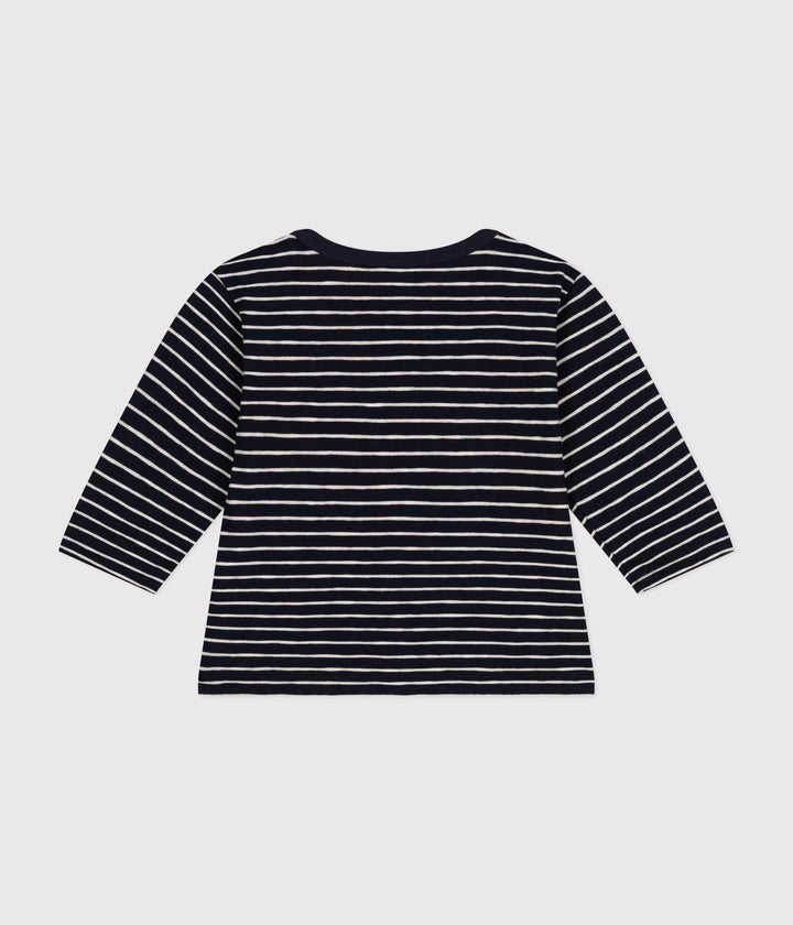 T-shirt a righe bicolore a maniche lunghe A0BPO 01 PETIT BATEAU 