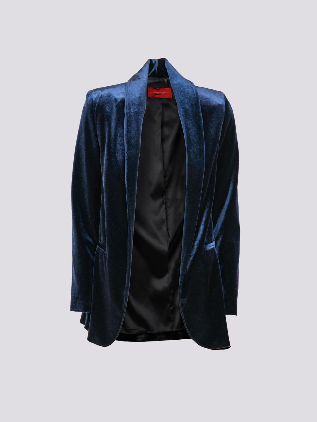BLAZER APERTO IN VELLUTO BLU 1437/289 111 ANDREA MORANDO 