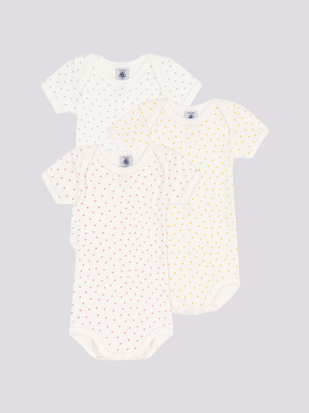 CONFEZIONE DA 3 BODY CON CUORI IN COTONE A09XK 00 PETIT BATEAU 