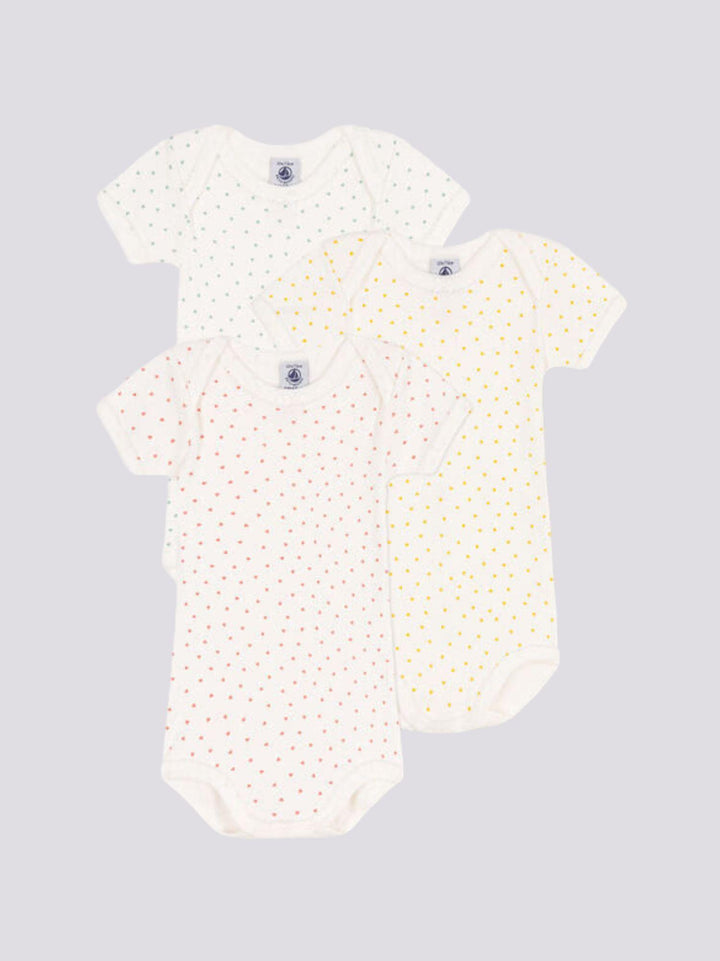 CONFEZIONE DA 3 BODY CON CUORI IN COTONE A09XK 00 PETIT BATEAU 