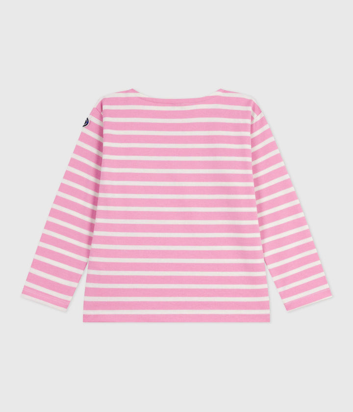 Marinière in cotone rosa bambina A0E8A 04 PETIT BATEAU 