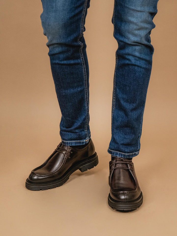 STRINGATA MODELLO PARABOOT IN PELLE MARRONE 6522 T.MORO ANDREA MORANDO 