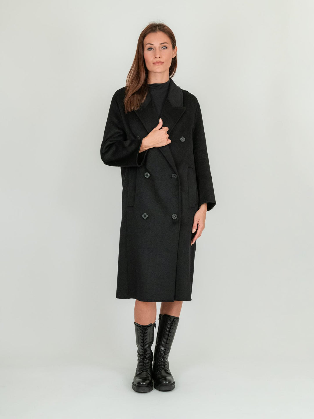 CAPPOTTO OVER DOPPIOPETTO NERO JULIE NERO ANDREA MORANDO 