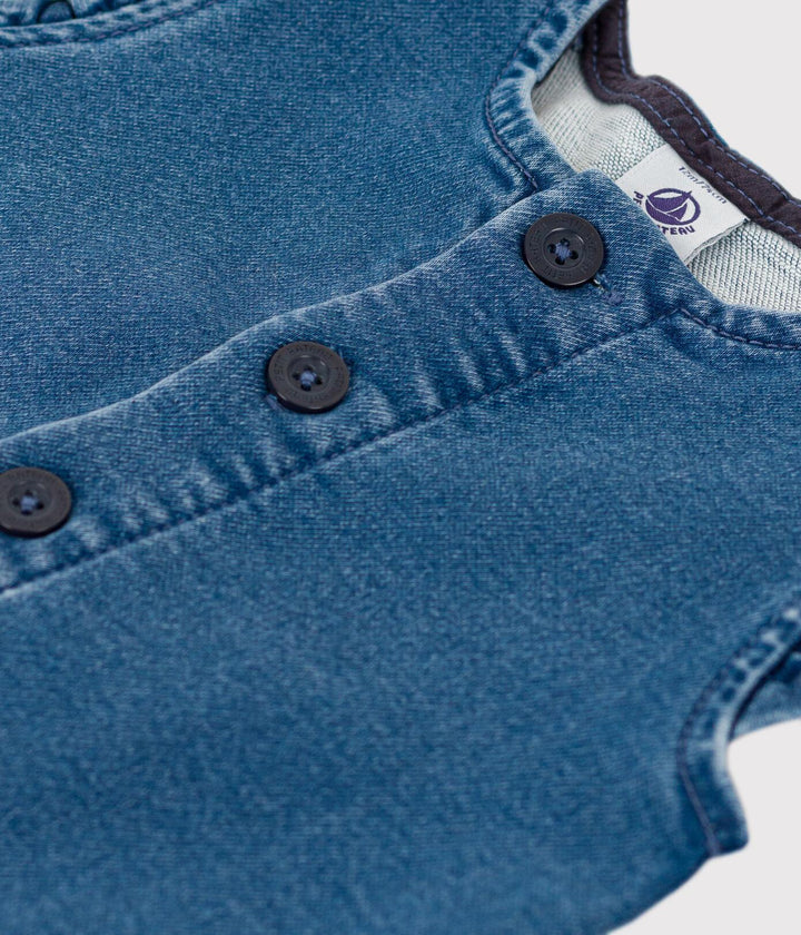 TUTINA SMANICATA IN DENIM BEBÈ A087Z 01 PETIT BATEAU 