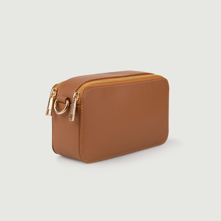 BORSA A TRACOLLA IN PELLE CUOIO CON DOPPIA TASCA YOURS CUOIO BIMOR 