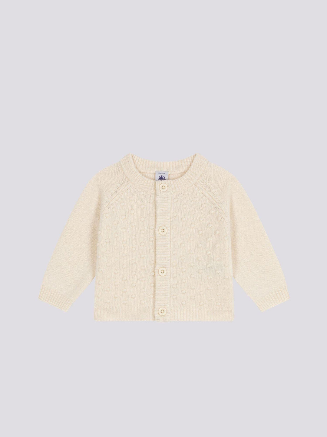 CARDIGAN IN TRICOT DI LANA E COTONE BEBÈ A08AC 01 PETIT BATEAU 