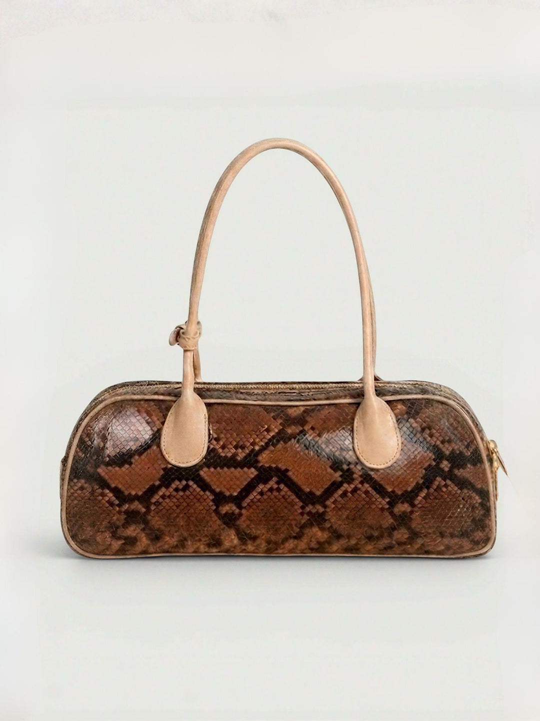 Borsa a spalla Doxie in pelle di pitone marrone DOXIE PITONE MARRONE BIMOR 