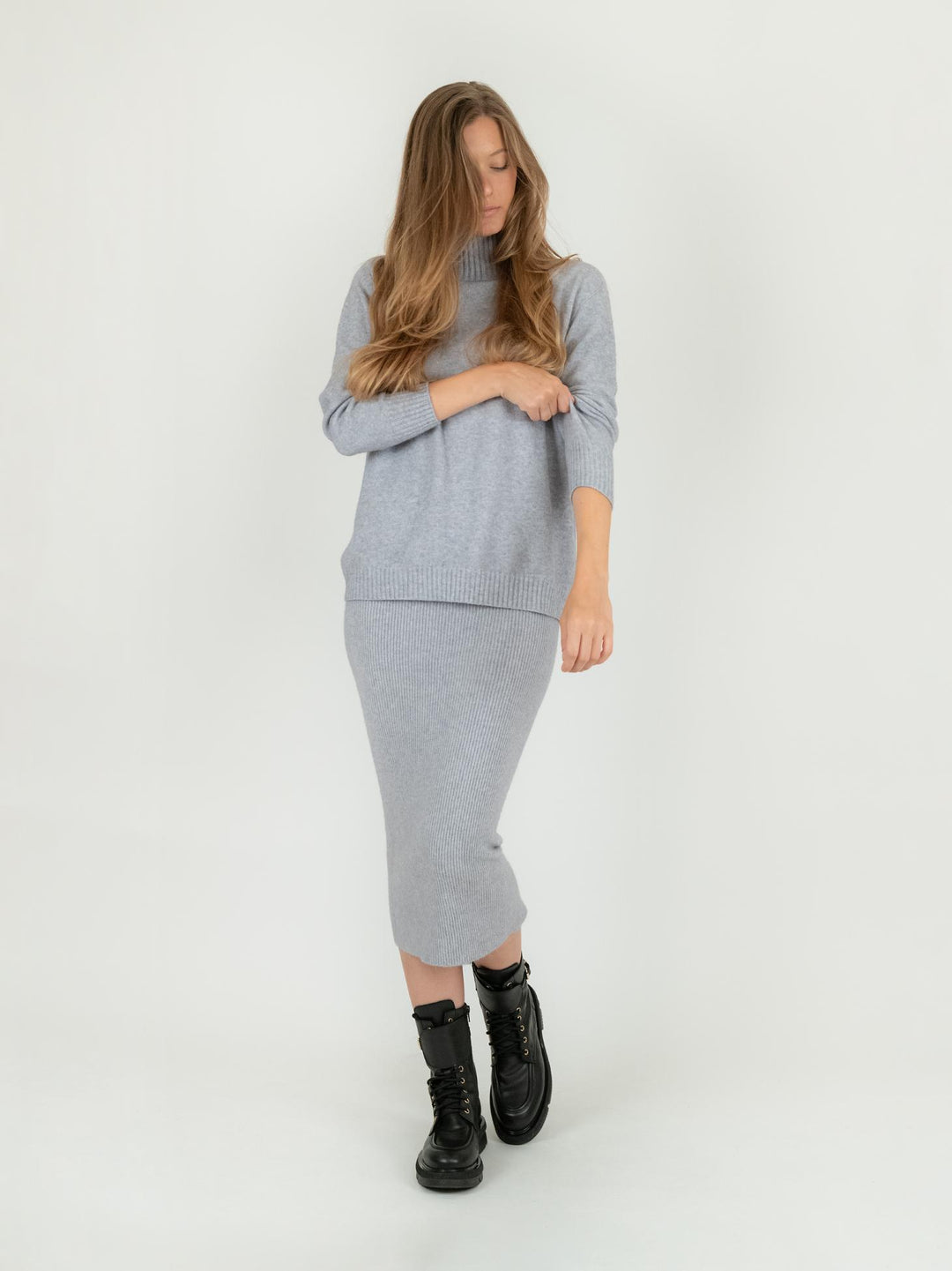 LUPETTO IN MAGLIA GRIGIO PERLA 0570/138 0020 BIMOR 