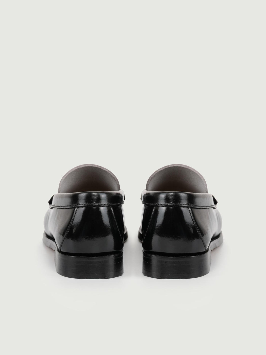 Mocassino penny in pelle nero e bianco