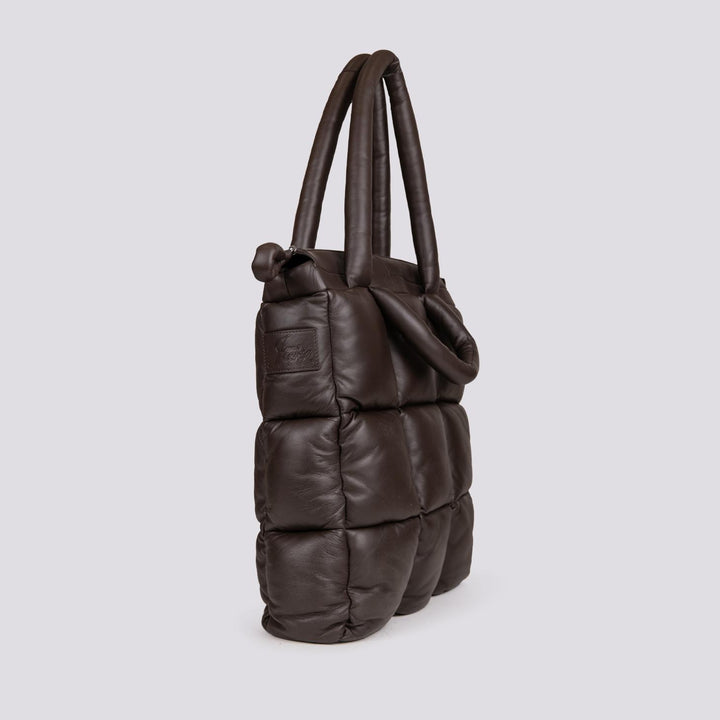 BORSA FODERATA IN PELLE MATELASSÉ MARRONE MRLN 06 JACK LEATHER 