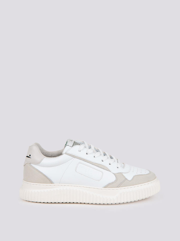 Sneakers in pelle Hybro city bianco beige 2017044 141B61 VOILE BLANCHE 