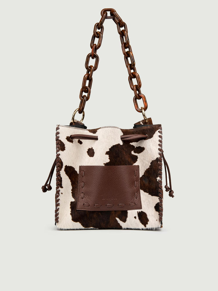 BORSA POCAHONTAS IN CAVALLINO COW PRINT MARRONE POCAHONTAS CAVALLINO MARRONE BIMOR 