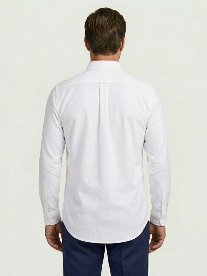 Camicia button down oxford in cotone bianca regular DOMINGO/REG/BD 1 ANDREA MORANDO 