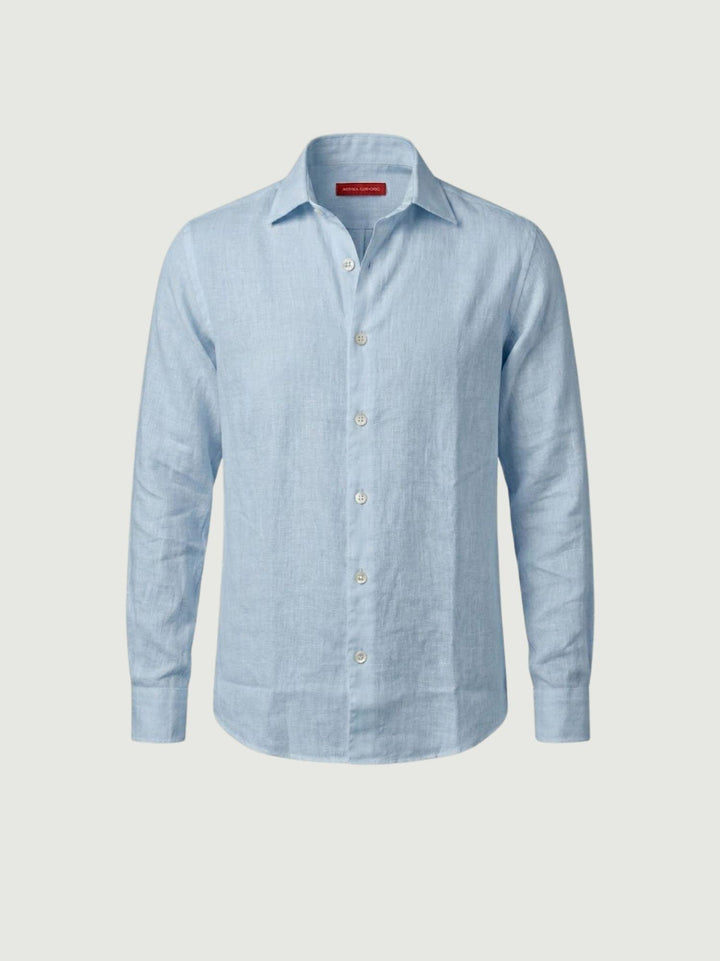 camicia in lino azzurro pastello 9432900 214 ANDREA MORANDO 