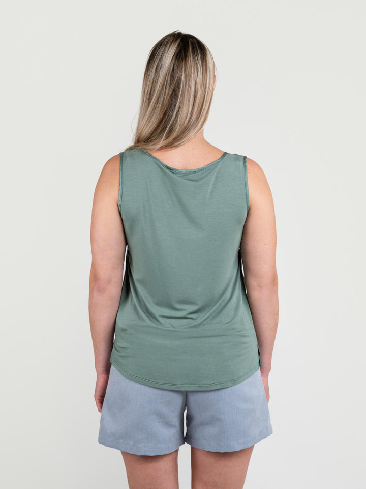 TOP SMANICATO IN RASO VERDE 251C1048 335 ANDREA MORANDO 