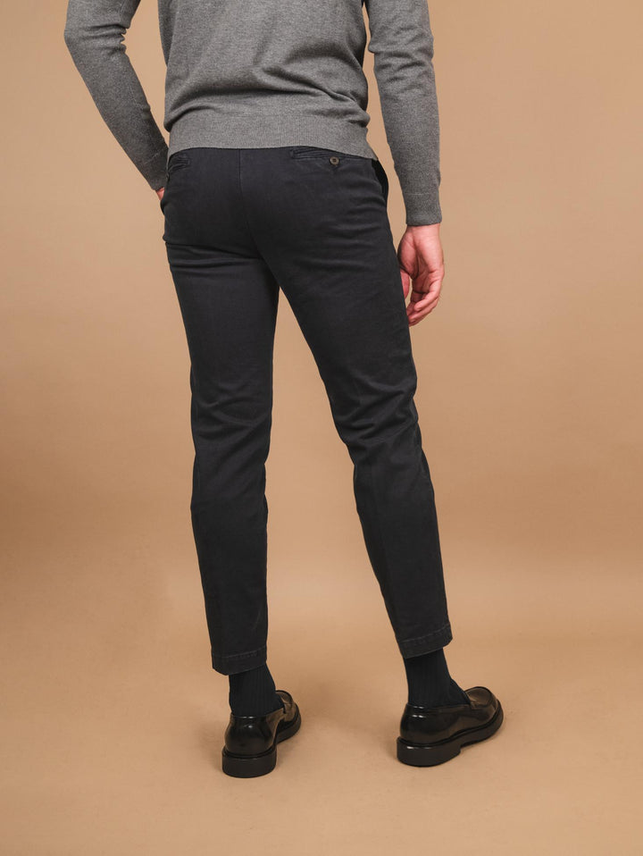 PANTALONE TASCA A FILO IN COTONE LISCIO BLU OF1CT00P004 174 ANDREA MORANDO 