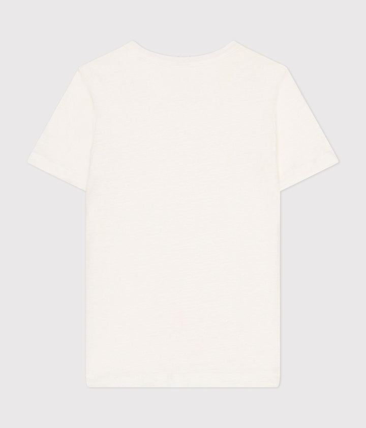 T-SHIRT L'ICONIQUE IN LINO BIANCA DA DONNA A0A4R 01 PETIT BATEAU 