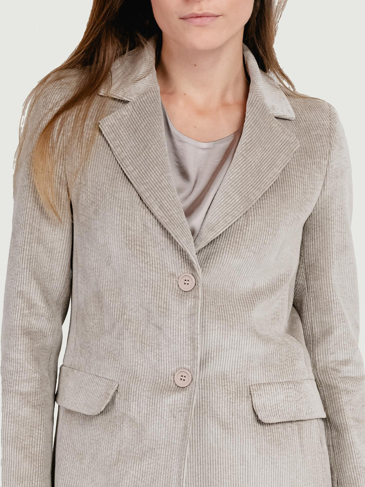 CAPPOTTO MONOPETTO IN VELLUTO A COSTE BEIGE 3385VRS TORTORA ANDREA MORANDO 