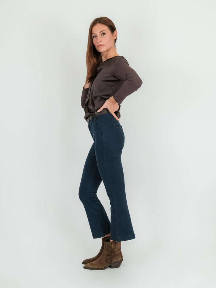 PANTALONE A TROMBETTA blu in cotone 824JA BLU ANDREA MORANDO 