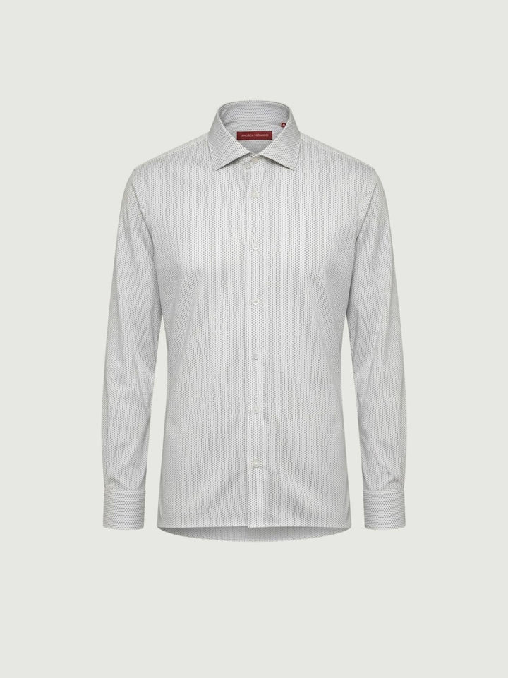 Camicia no stiro con colletto francese micro puntino azzurro BU26S10CANEU6 241 ANDREA MORANDO 