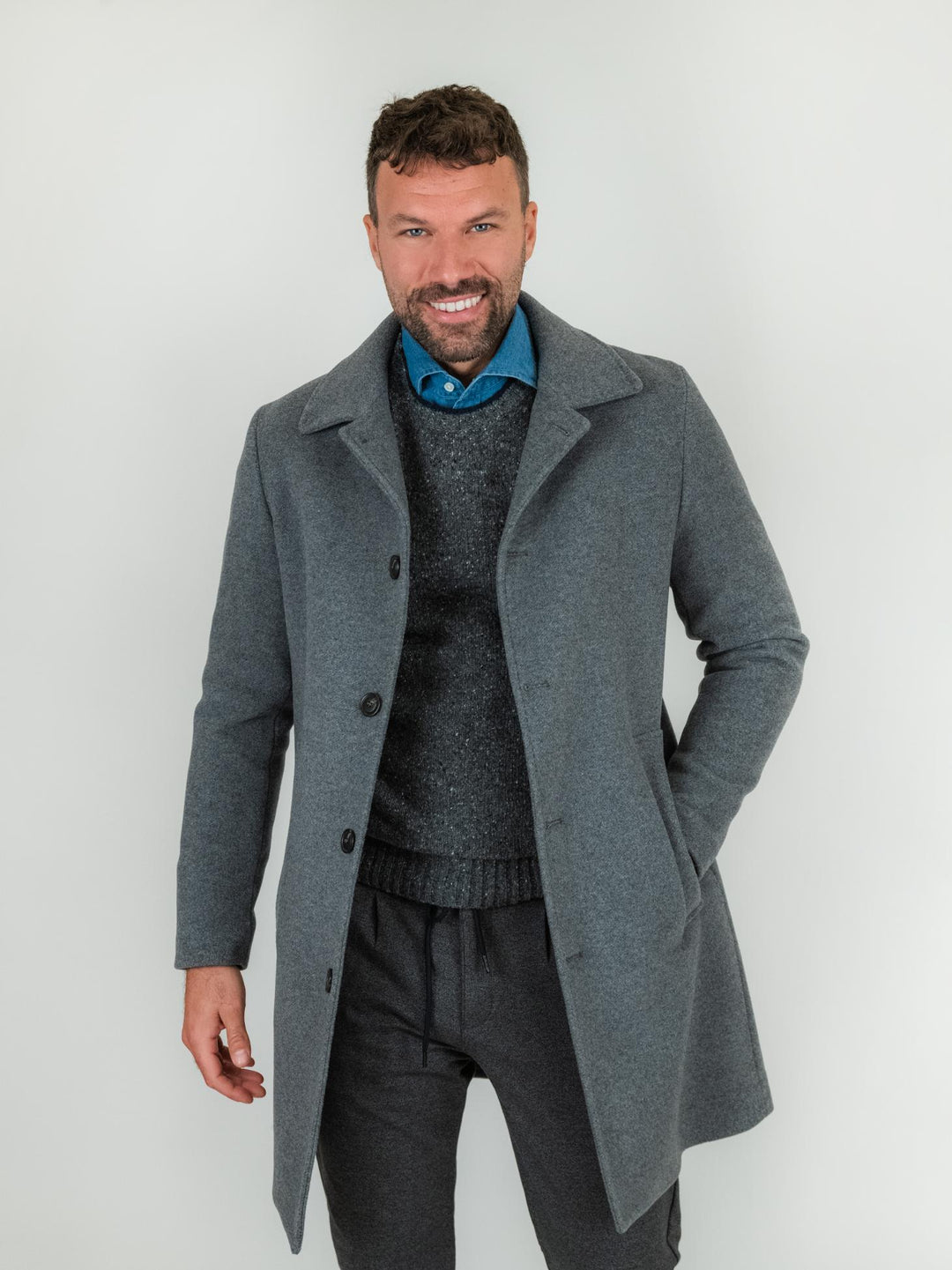 CAPPOTTO MODELLO LODEN GRIGIO