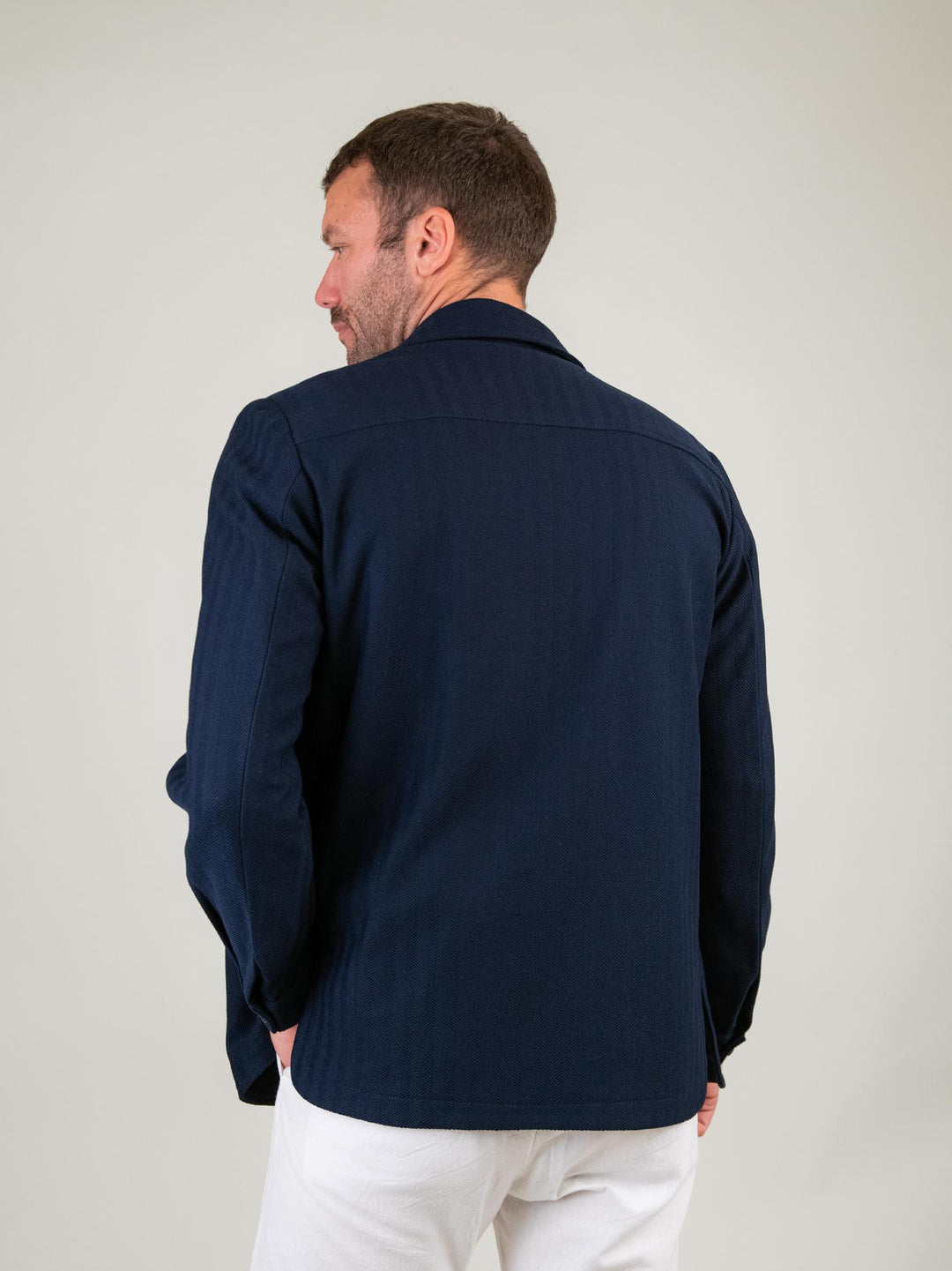 GIACCA A CAMICIA OVERSHIRT SPIGATA BLU PAGLIUCA BLU ANDREA MORANDO 