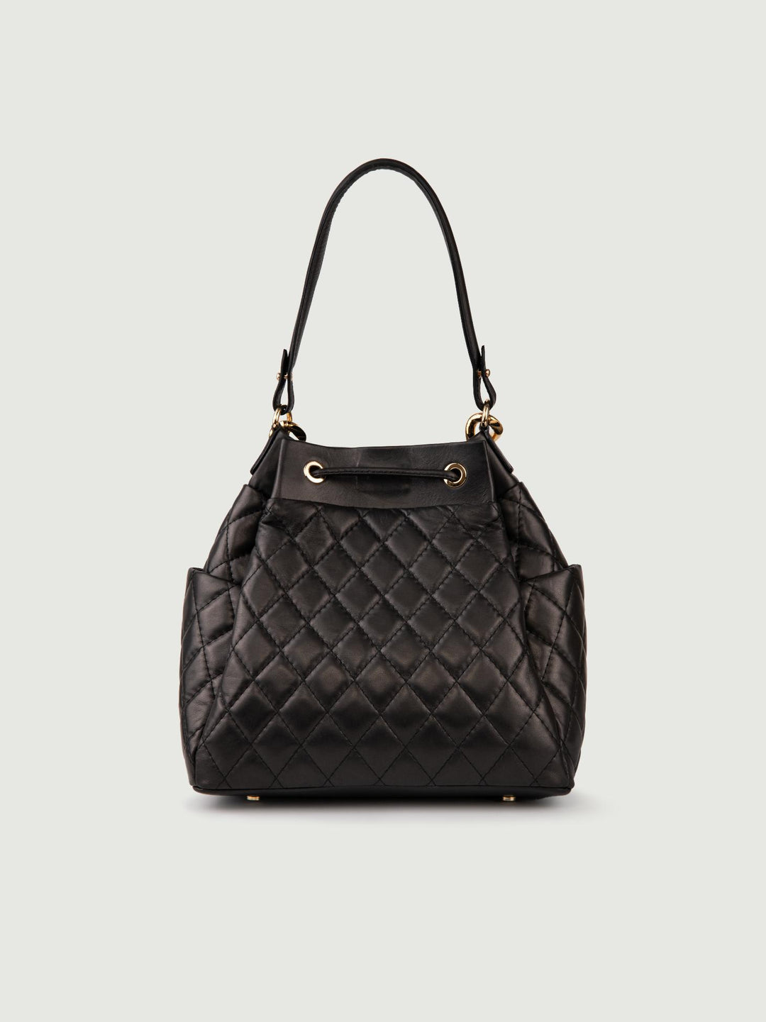SECCHIELLO IN PELLE TRAPUNTATA BUCKET BUCKET NERO BIMOR 