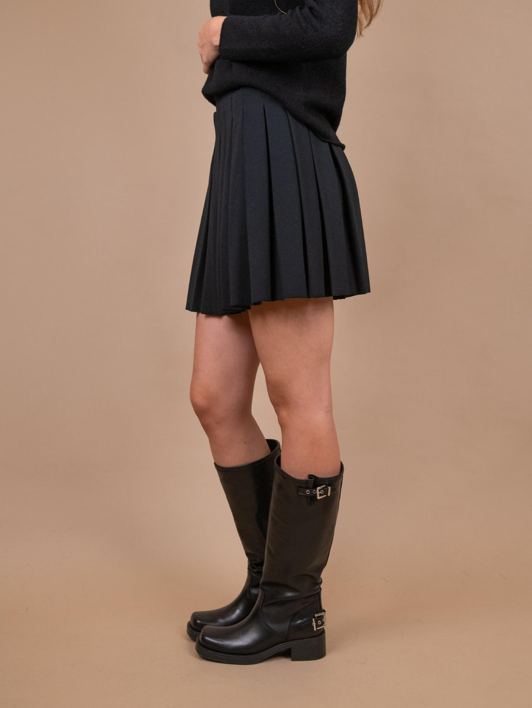 MINIGONNA PLISSETTATA NERO G1558SCR NERO ANDREA MORANDO 