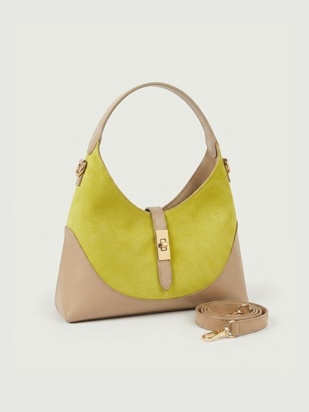 Borsa a spalla Elly in pelle scamosciata lime ELLY LIME BIMOR 