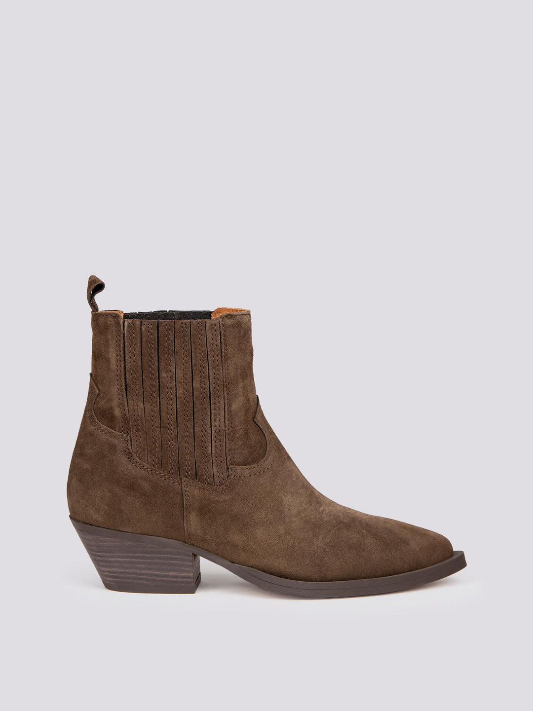 STIVALETTO TEXANO A PUNTA IN CAMOSCIO MARRONE 2074 SILK ARABICA ALPE 