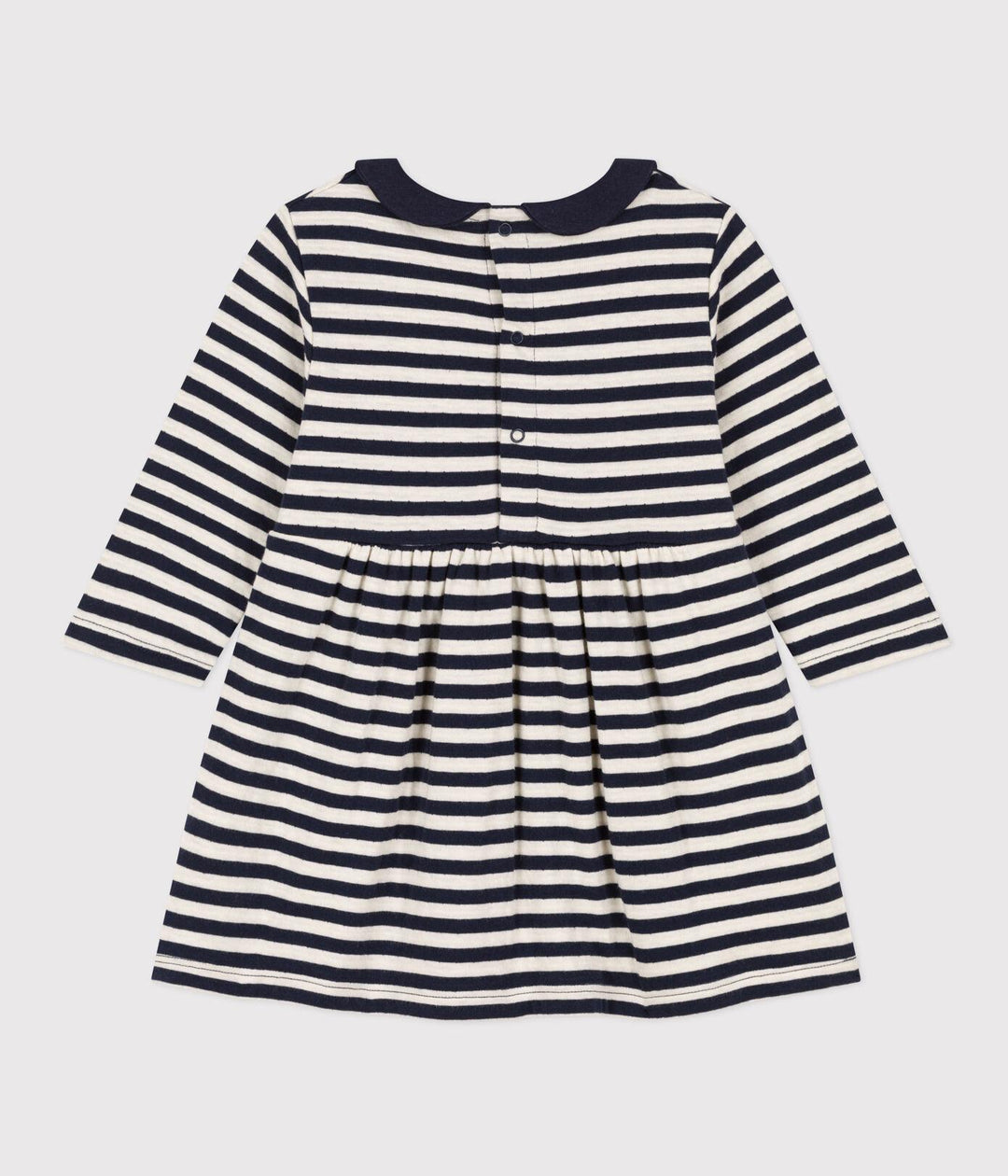 ABITO A MANICHE LUNGHE IN TUBIQUE A RIGHE PER BEBÈ A0883 01 PETIT BATEAU 