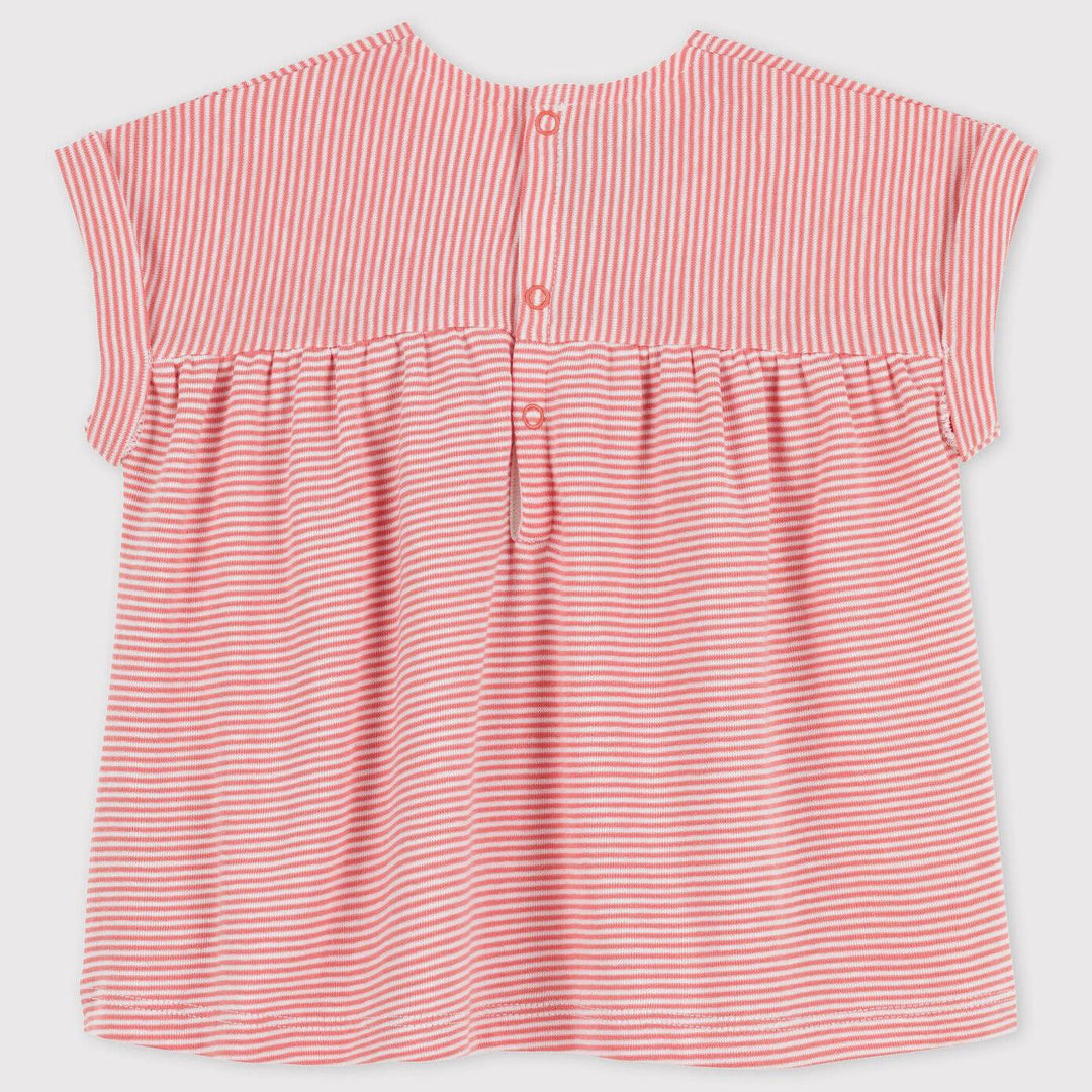BLUSA BEBè A MANICA CORTA IN COTONE BIOLOGICO A0489 01 PETIT BATEAU 