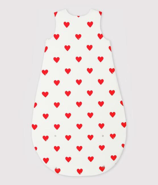 Sacco nanna bianco con stampa a cuori tog 2  in cotone A0BTS 01 PETIT BATEAU 