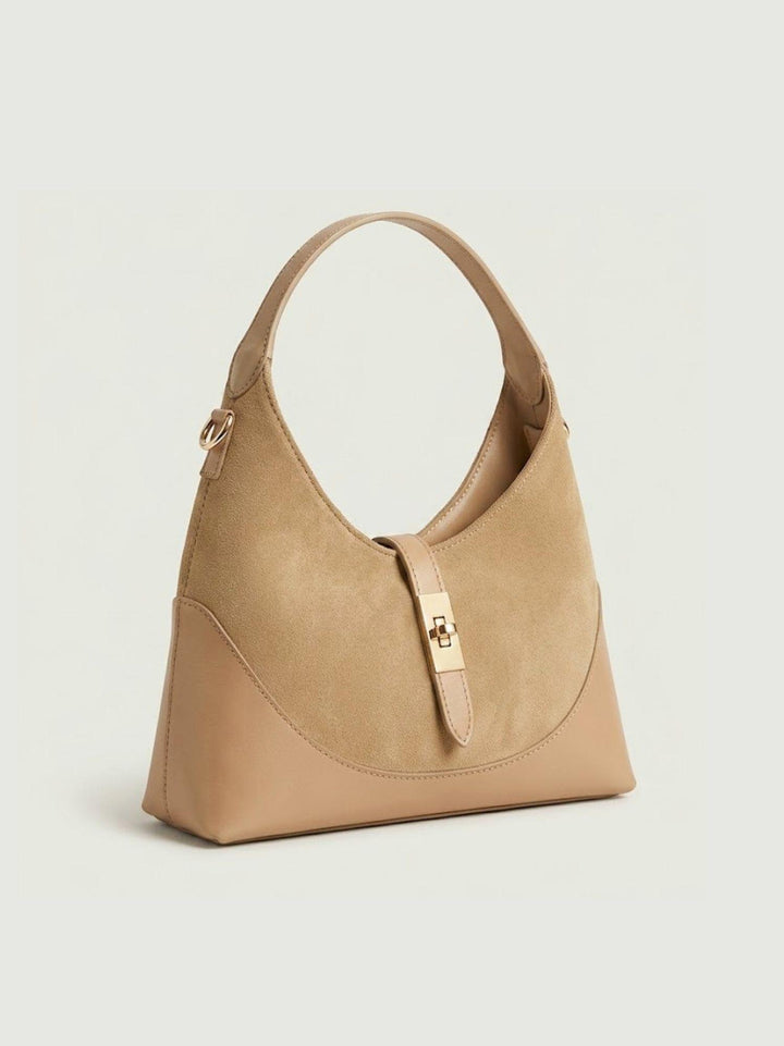 Borsa a spalla Elly in pelle scamosciata beige ELLY BEIGE BIMOR 