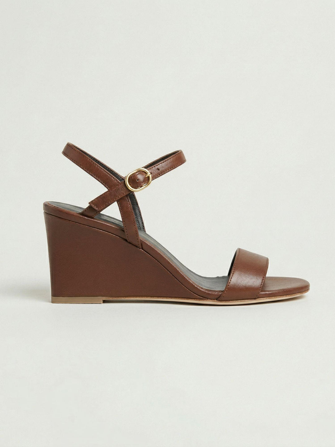 Sandalo con zeppa in pelle cioccolato 1549 CHOCO ANDREA MORANDO 