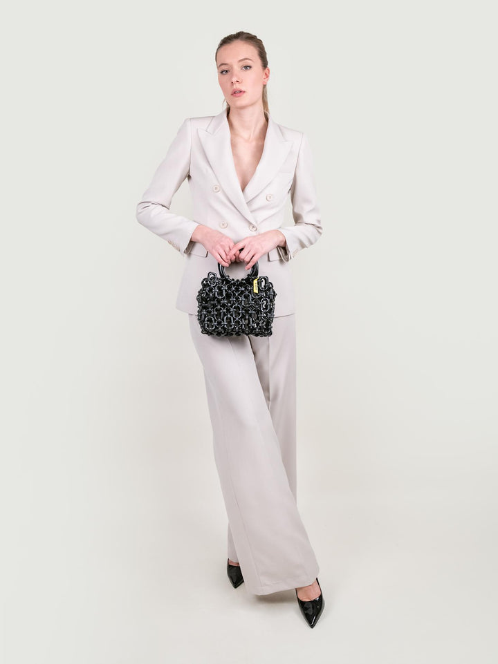BLAZER DOPPIOPETTO IN TESSUTO PANNA 113877 GESSO ANDREA MORANDO 