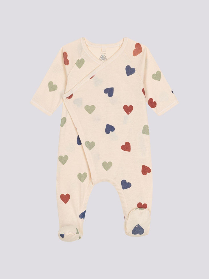 PIGIAMA A CUORI BEBÈ IN COTONE A09GK 01 PETIT BATEAU 