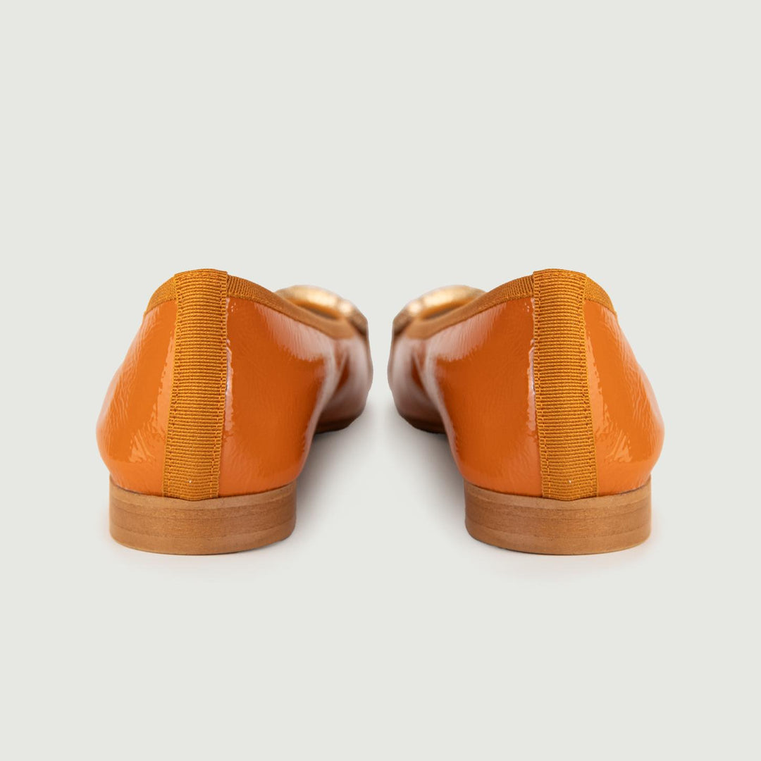 BALLERINE IN NAPLAK ARANCIO CON DETTAGLIO IN METALLO 4875NAPLAK ARANCIO ANDREA MORANDO 