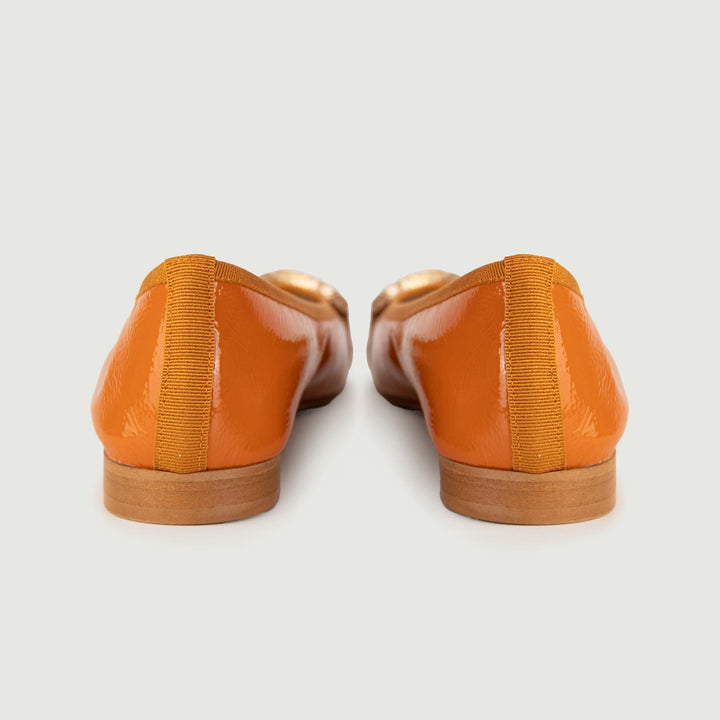 BALLERINE IN NAPLAK ARANCIO CON DETTAGLIO IN METALLO 4875NAPLAK ARANCIO ANDREA MORANDO 