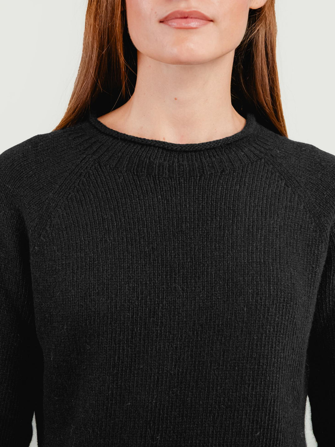 MAGLIA IN LANA MERINO SUPERFINE NERO FRANCESCA NERO ANDREA MORANDO 