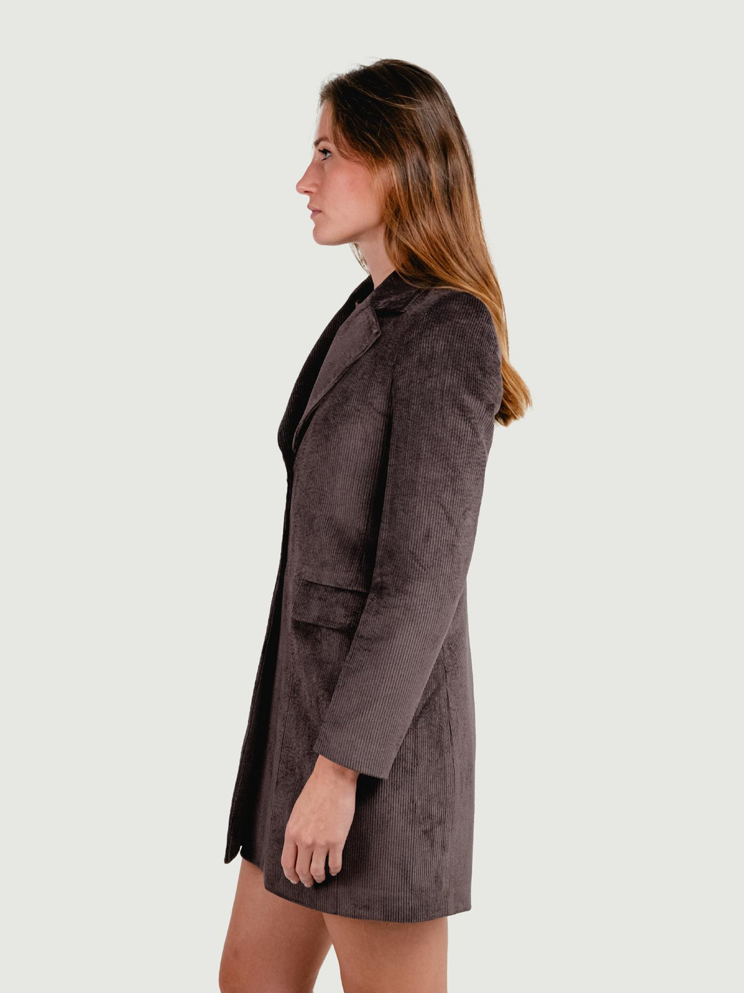 CAPPOTTO MONOPETTO IN VELLUTO A COSTE TESTA MORO 3385VRS CAFFE ANDREA MORANDO 