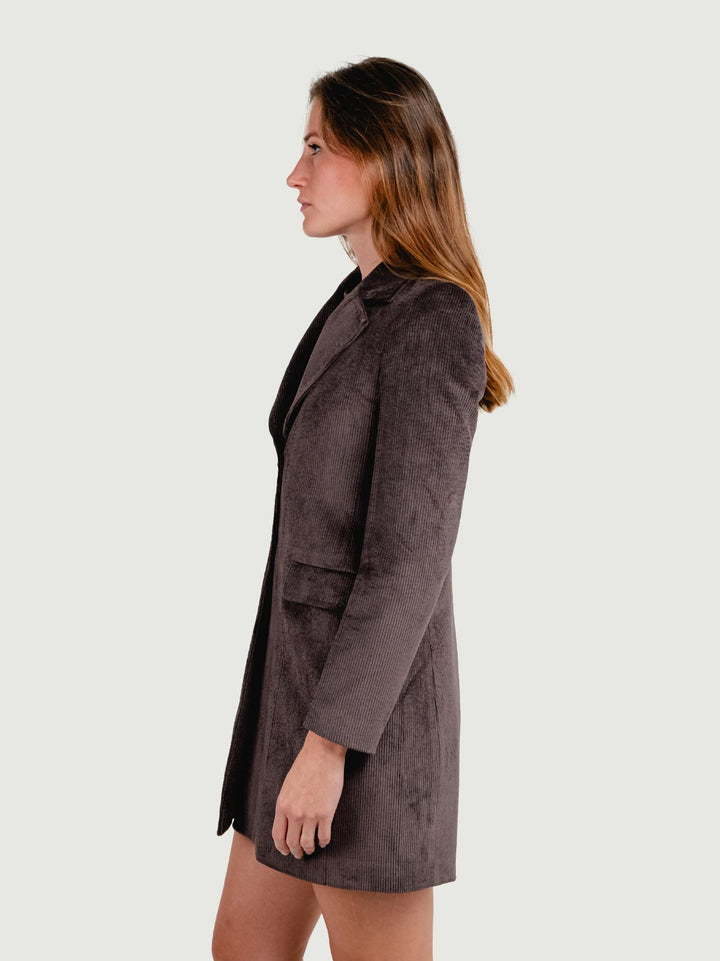 CAPPOTTO MONOPETTO IN VELLUTO A COSTE TESTA MORO 3385VRS CAFFE ANDREA MORANDO 