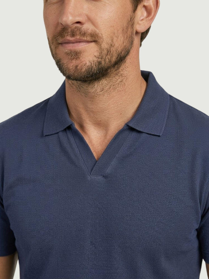 Polo derby in cotone extrafine navy 5805426 208 ANDREA MORANDO 