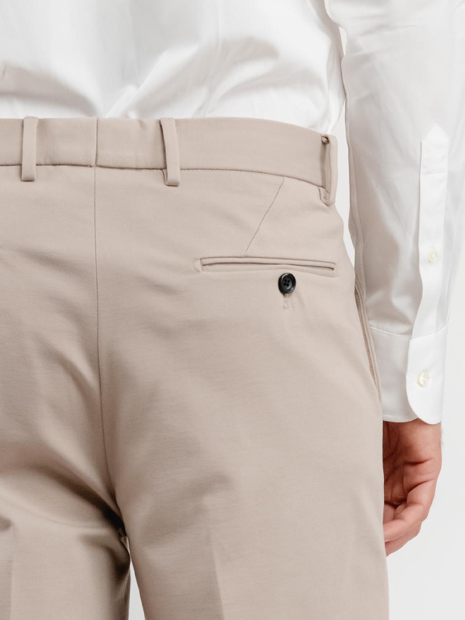 PANTALONE CLASSICO IN JERSEY BEIGE P003 166 ANDREA MORANDO 
