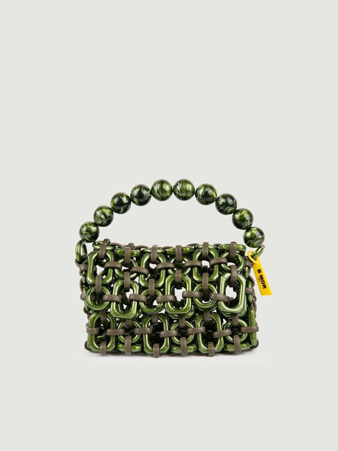 BORSA BUBBLE IN RESINA VERDE METALLIZZATO BUBBLE METALLIC GREEN BIMOR 