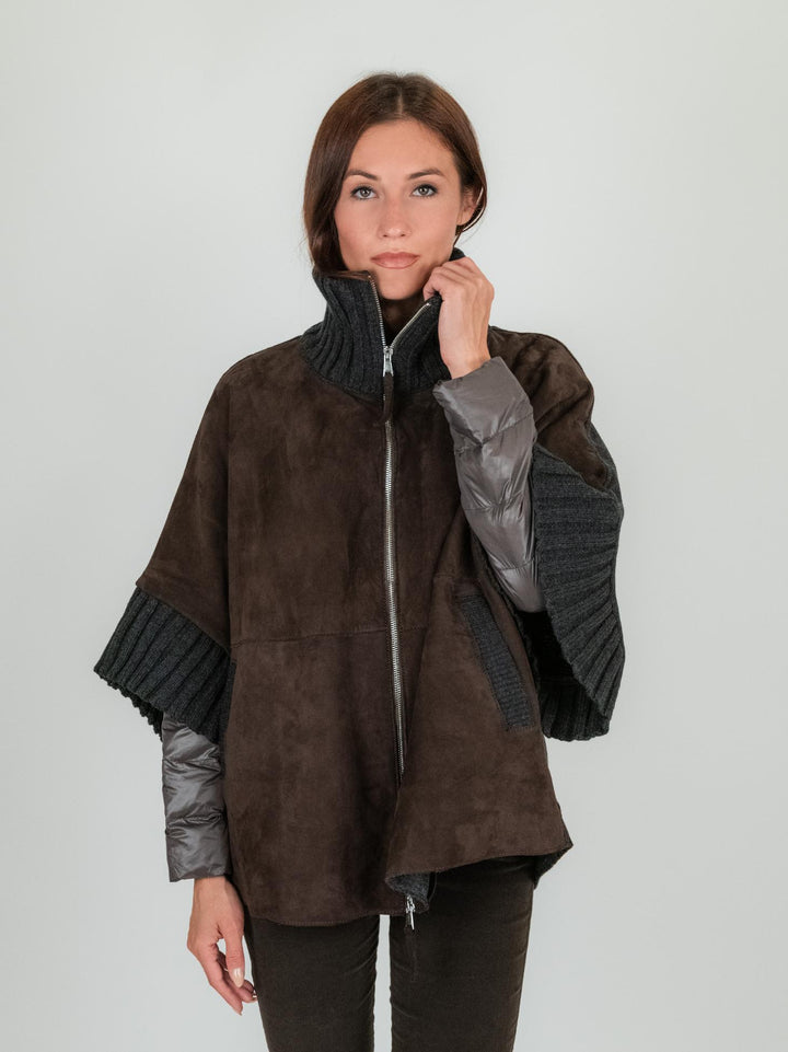 GIACCA MANTELLA ADELE CON PIUMINO 3 IN UNO TESTA MORO ADELE KNIT 618 JACK LEATHER 