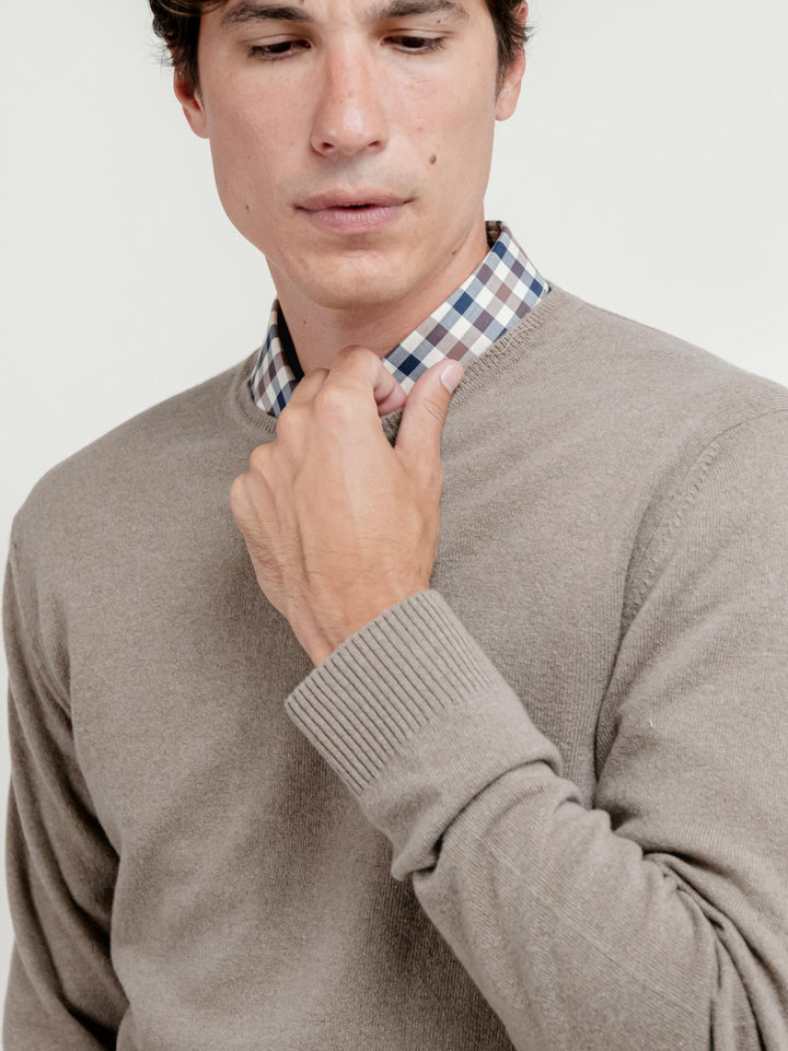GIROCOLLO IN LANA MERINO E CASHMERE SABBIA 0030 36 FIESOLI DANIELE 