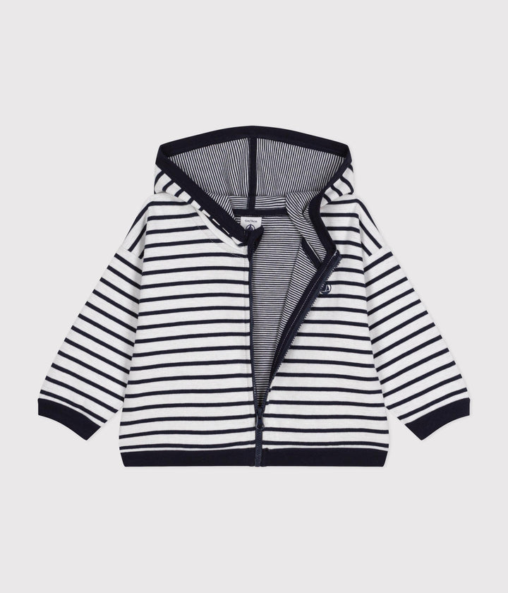 FELPA MARINIERE CON CAPPUCCIO BEBÈ A0A23 01 PETIT BATEAU 