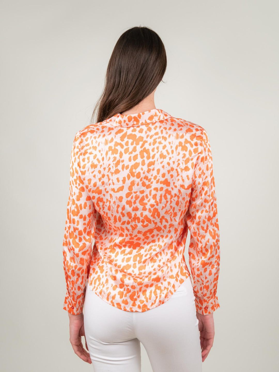 CAMICIA STAMPA ANIMALIER ARANCIO C244629 V1 ANDREA MORANDO 