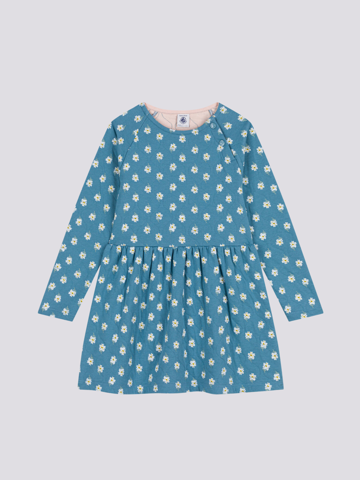 ABITO A FIORI A MANICHE LUNGHE IN TUBIQUE BAMBINA A08XW 01 PETIT BATEAU 